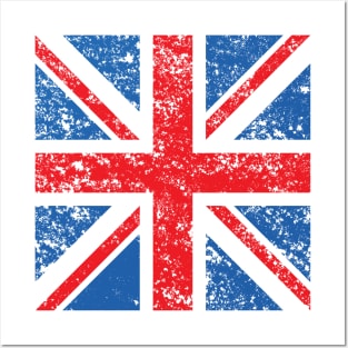 Distressed Union Flag Square Posters and Art